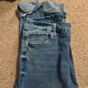 Express FlexX (sz 12-16) Cropped Skinny Jeans in Light Blue Wash